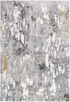 5? x 8? Gray Distressed Modern Abstract Area Rug