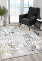 5? x 8? Gray Distressed Modern Abstract Area Rug