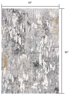 5? x 8? Gray Distressed Modern Abstract Area Rug