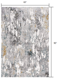 5? x 8? Gray Distressed Modern Abstract Area Rug