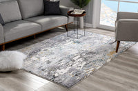 5? x 8? Gray Distressed Modern Abstract Area Rug