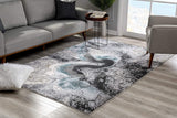 5? x 8? Black and Gray Abstract Whirlpool Area Rug