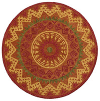 4? Round Orange Decorative Area Rug