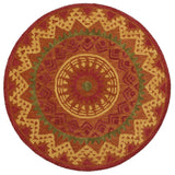 4? Round Orange Decorative Area Rug