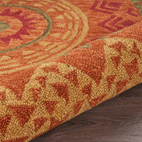 4? Round Orange Decorative Area Rug