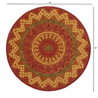 4? Round Orange Decorative Area Rug