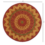 4? Round Orange Decorative Area Rug