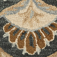 6? Round Black Flower Blossom Area Rug