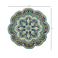 8? x 10' Green Floral Artwork Area Rug