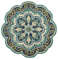 8? x 10' Green Floral Artwork Area Rug