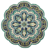 8? x 10' Green Floral Artwork Area Rug