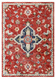 5? x 7? Red and Blue Floral Medallion Area Rug