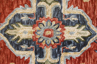 5? x 7? Red and Blue Floral Medallion Area Rug