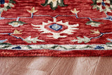 5? x 7? Red and Blue Floral Medallion Area Rug