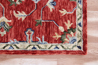 5? x 7? Red and Blue Floral Medallion Area Rug