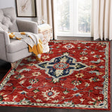 5? x 7? Red and Blue Floral Medallion Area Rug