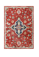 5? x 7? Red and Blue Floral Medallion Area Rug