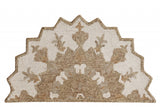 3? Round Tan Retro Modern Medallion Area Rug