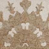 3? Round Tan Retro Modern Medallion Area Rug