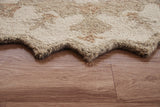 3? Round Tan Retro Modern Medallion Area Rug