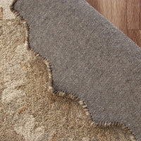 3? Round Tan Retro Modern Medallion Area Rug