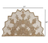 3? Round Tan Retro Modern Medallion Area Rug