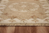 3? Round Tan Retro Modern Medallion Area Rug