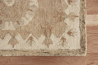 3? Round Tan Retro Modern Medallion Area Rug