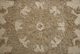 3? Round Tan Retro Modern Medallion Area Rug