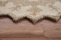 3? Round Tan Retro Modern Medallion Area Rug
