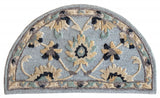 3? Round Blue and Beige Floral Area Rug