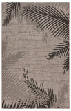 8? x 9? Beige Palm Leaves Indoor Outdoor Scatter Rug