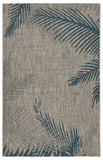 5? x 7? Gray Palm Leaves Indoor Outdoor Area Rug