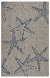 8? x 9? Blue Starfish Indoor Outdoor Area Rug