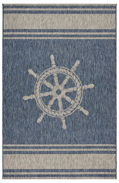 8? x 9? Navy Ship Helm Indoor Outdoor Area Rug