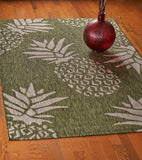 5? x 7? Green Pineapple Indoor Outdoor Area Rug