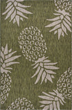 5? x 7? Green Pineapple Indoor Outdoor Area Rug