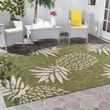 5? x 7? Green Pineapple Indoor Outdoor Area Rug