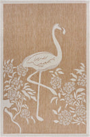 5? x 7? Tan Flamingo Indoor Outdoor Area Rug