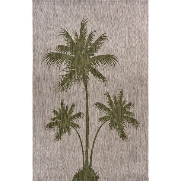 5? x 7? Green Palm Tree Indoor Outdoor Area Rug