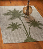 5? x 7? Green Palm Tree Indoor Outdoor Area Rug