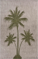 5? x 7? Green Palm Tree Indoor Outdoor Area Rug