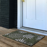 5? x 7? Green Pineapple Indoor Outdoor Area Rug