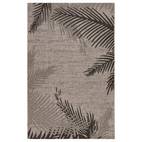 8? x 9? Beige Palm Leaves Indoor Outdoor Scatter Rug