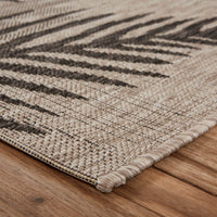 8? x 9? Beige Palm Leaves Indoor Outdoor Scatter Rug