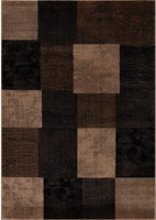 4? x 6? Brown Geometric Blocks Area Rug