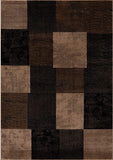 4? x 6? Brown Geometric Blocks Area Rug