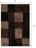 4? x 6? Brown Geometric Blocks Area Rug