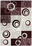 2? x 4? Red and White Inverse Circles Area Rug