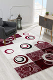 2? x 4? Red and White Inverse Circles Area Rug